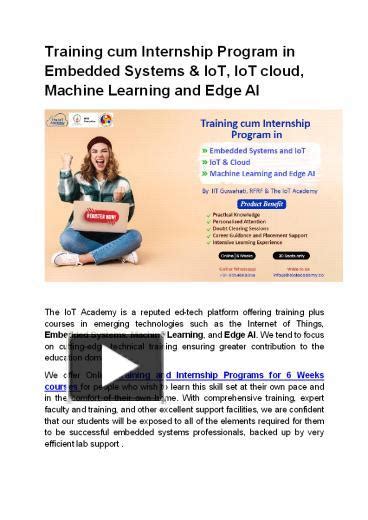 Ppt Training Cum Internship Program In Embedded Systems Iot Iot