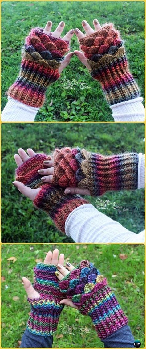 You can check the pattern from knotty crochet lady to the pattern is among the best free crochet ideas that earn the reputation for being the admirable ideas to try regardless of the experience and expertise. Crochet Dragon Scale Crocodile Stitch Gloves Patterns ...