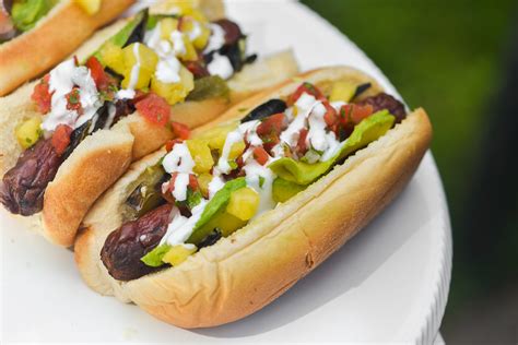 Tijuana Dogs Mexican Bacon Wrapped Hot Dogs With Pico De Gallo