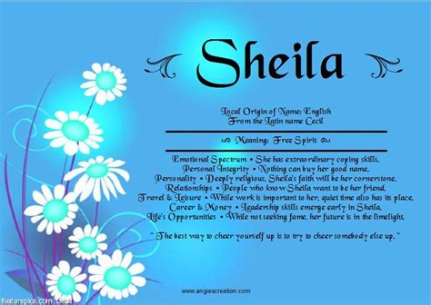 Sheila Angies Creation Meaning Of Your Name Names With Meaning