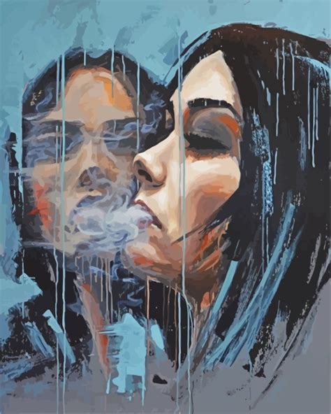 Girl Smoking Art Paint By Number Modern Paint By Numbers
