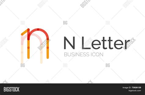 Minimal N Font Letter Image And Photo Free Trial Bigstock