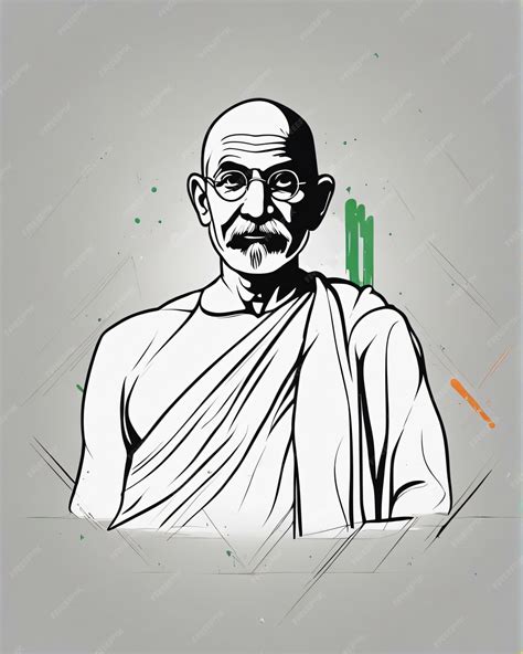Premium Ai Image Mahatma Gandhi Art Illustration Indian Flag Concept