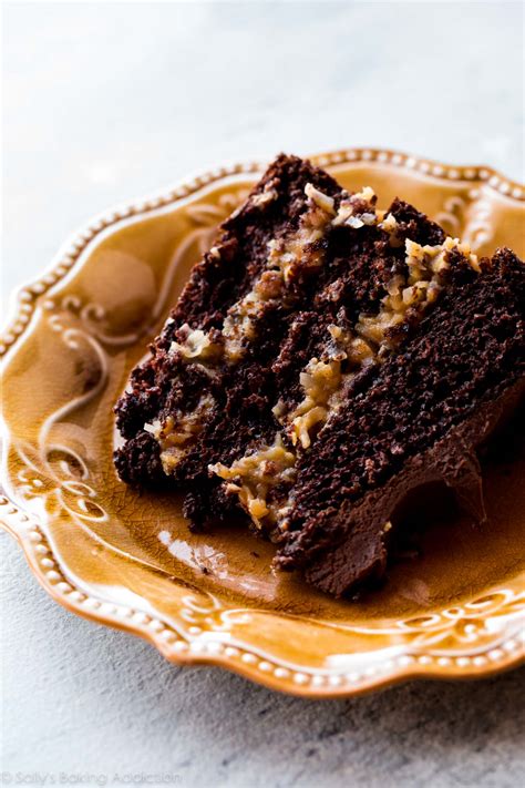 This homemade german chocolate cake recipe makes the lightest chocolate sponge you have ever eaten. Upgraded German Chocolate Cake | Sally's Baking Addiction