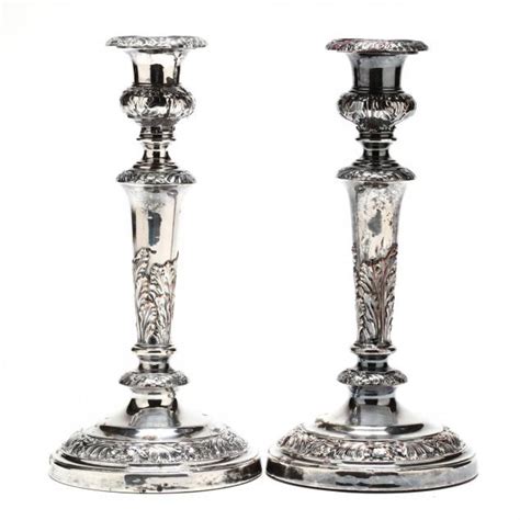 A Pair Of Antique Sheffield Plate Candlesticks Lot 1015 The October