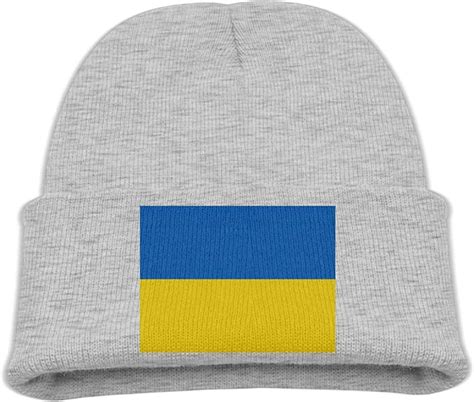 Flag Of Ukraine Kids Hats Winter Funny Soft Knit Beanie Cap Children