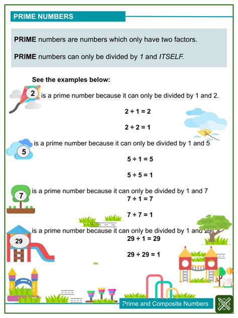 prime  composite numbers  grade math worksheets