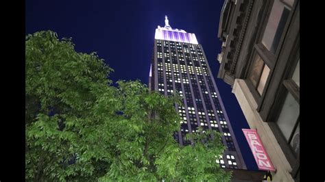 Empire State Building Lit Violet To Honour NYU Graduates YouTube