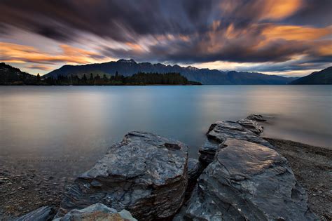 Sfondi Longexposure Tramonto Nuova Zelanda Canone Paesaggio Lago