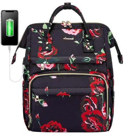 Lovevook Floral Laptop Backpack Cute Laptop Bag For Women Fit 156 La