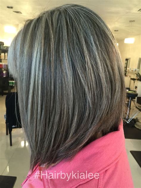 Naturally white hair with lowlights. Natural grey with high and lowlights. | #hairbykialee ...