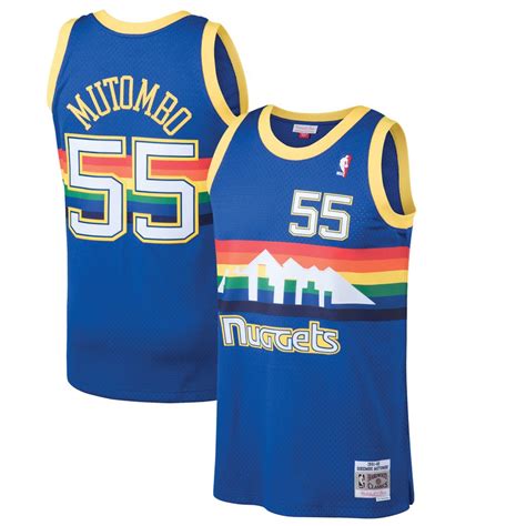Mens Denver Nuggets Dikembe Mutombo Mitchell And Ness Blue 1991 92