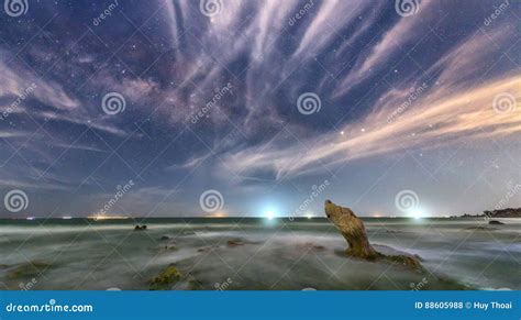 The Beach At Night Stock Photo Image Of Hobbies Cloud 88605988