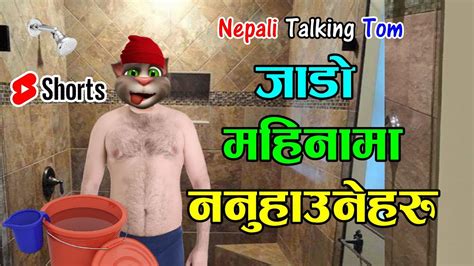 जाडोमा नुहाउने😀halka Ramailo Nepali Talking Tom Nepalitalkingtom