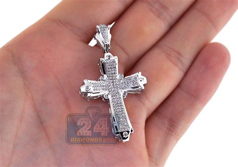 Our inventory includes a wide variety of gold pendants for men in white choose any gold karat including 10k gold, 14k gold, and 18k gold. Mens Diamond Pave Religious Cross Pendant 14K White Gold 0 ...