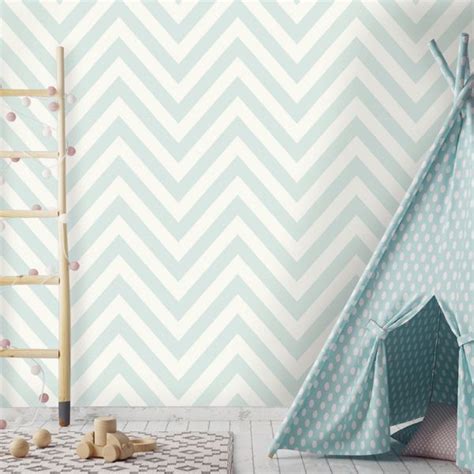 Sasi Wallpaper Chevron Hn Teal Wallpaper Decor Chevron Wallpaper