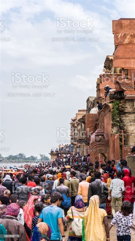 People Celebrating Holi At Keshi Ghat Stock Photo Download Image Now