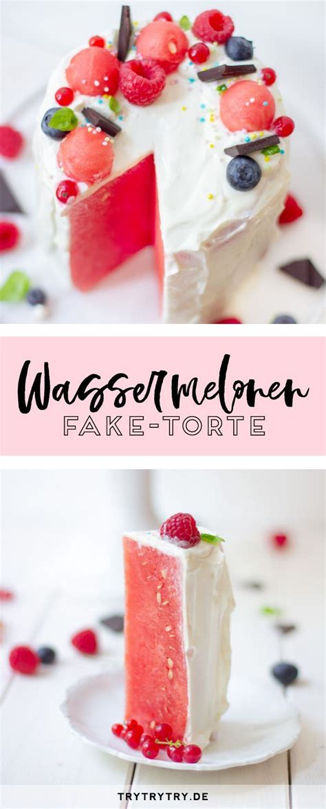 Die oberseite und die seiten der wassermelone bedecken. Gesunde Wassermelonen-Torte (Fake-Torte) | Wassermelonen ...