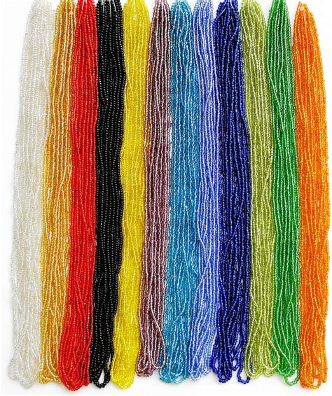 110 Glass Seed Beads 1 Hank 3 Meters 12 String Hankstotal 12 Colors