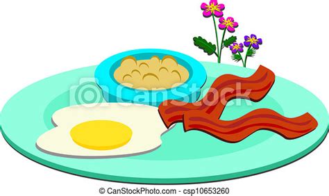 Delicious Breakfast Plate Here Is A Large Breakfast Of An Egg Bacon