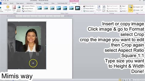 How To Make 2x2 And 1x1 Id Picture Using Microsoft Word Youtube