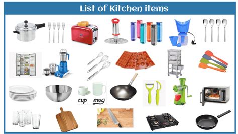 List Of Kitchen Items Home Design Ideas