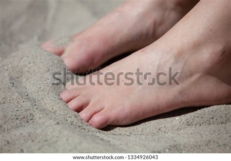 Womans Feet Toes Playing Sand Stock Photo Shutterstock