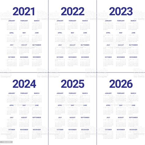 Anno 2021 2022 2023 2024 2025 2026 Modello Di Progettazione Vettoriale