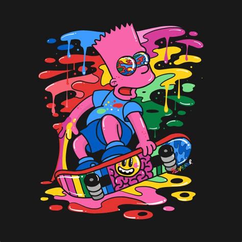 Acrylic on canvas by me. Trippin Skating Bart - Bart Simpson T-Shirt - The Shirt ...