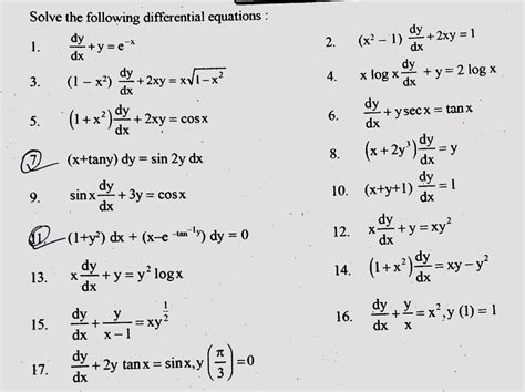 solved 2 2xy 1 solve the following differential