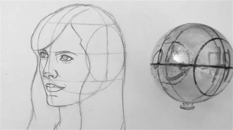 How To Draw Head Using Andrew Loomis Method 34 View Youtube