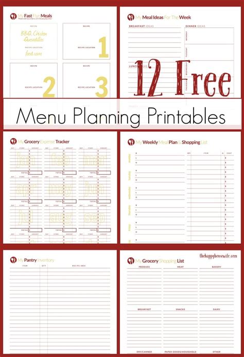 Pinterest is filled with loads of meal planning strategies, but you don't have to feel stuck with one every single printable or meal plan known to man woman pinterest coordinates certain meals with. Free Printables for Meal Planning - The Happy Housewife ...