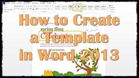 How To Create A Template In Word 2013 Youtube
