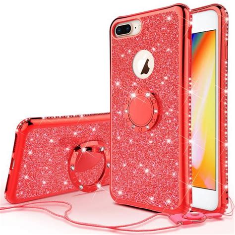 Apple Iphone 8 Plus Case Iphone 7 Plus Case Glitter Cute Phone Case Girls Kickstand Bling