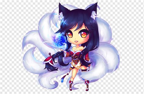 Nine Tailed Fox League Of Legends Chibi Ahri Drawing League Of Legends