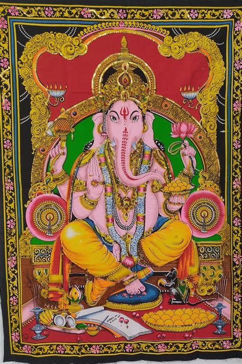 Buy Lord Ganesh Wall Tapestry Indian God Ganesh Cotton Painting Online