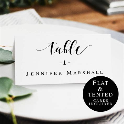 Wedding Name Cards Template Rustic Wedding Table Card Template Diy
