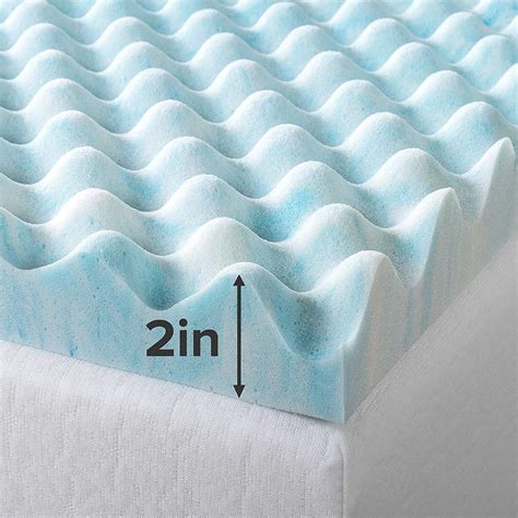 Zinus Inch Swirl Gel Memory Foam Convoluted Mattress Topper Cooling Airflow Design