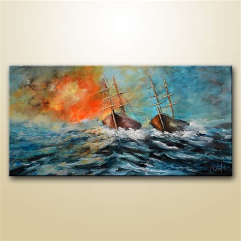 This Abstract Sailboat Painting Is Made On High Quality Canvas