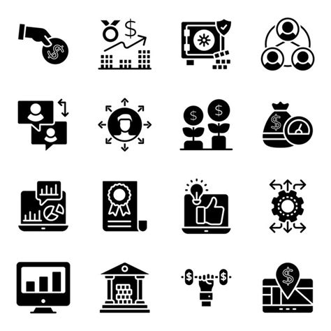 Premium Vector Business And Finance Solid Icons Pack