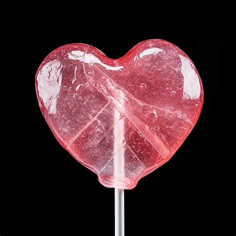Premium Photo Sweetheart Treat Heart Lollipop Isolated On Clear