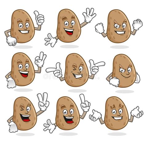 Vector Set Of Potato Mascot Stock Vector Illustration Of Mascot