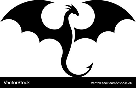 Simple Dragons Silhouettes Royalty Free Vector Image