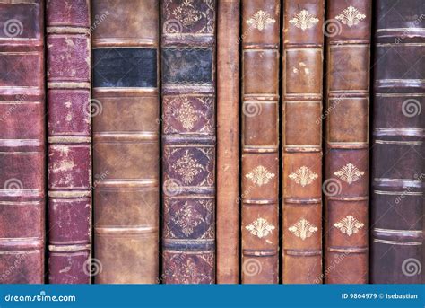 Old Leather Bound Book Spines Royalty Free Stock Images Image 9864979