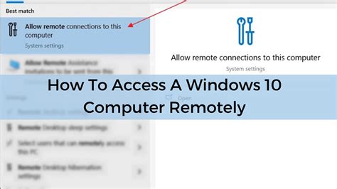 How To Access A Windows 1110 Computer Remotely