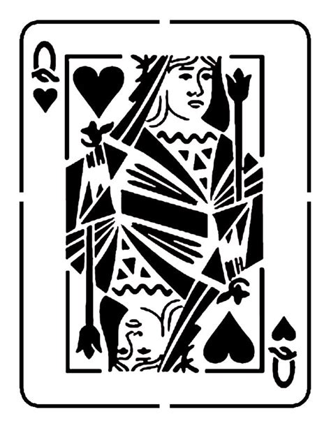 Queen Of Hearts Playing Card Stencil My Custom Stencils