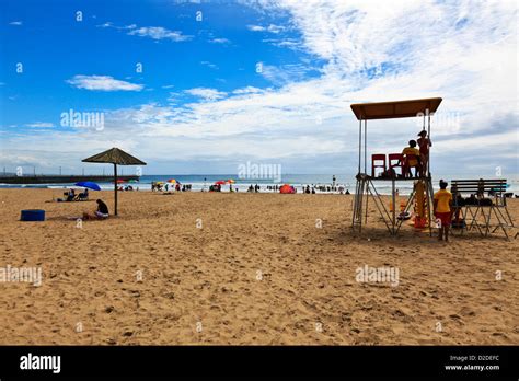 Durban Sudáfrica Una Torre De Socorrista En La Playa En Durbans