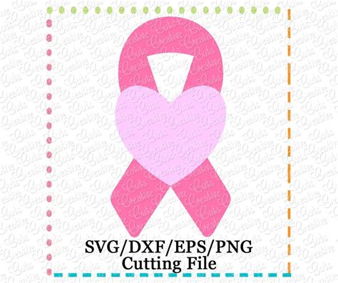 Awareness Ribbon Heart Cutting File Svg Dxf Eps Creative Appliques