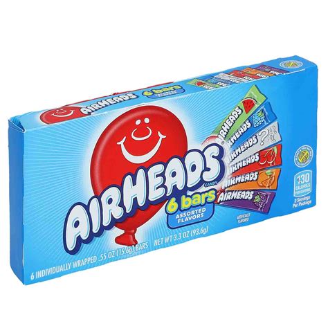 Airheads 6 Air Heads Chew Bar Assorted Bars 936g Selection Box