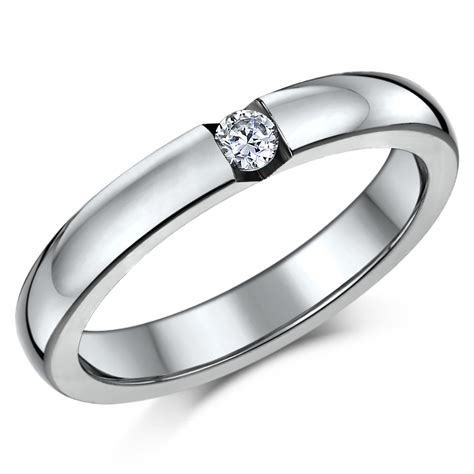 Triple Titanium Bridal Set Engagement Eternity And Cz Stone Ring